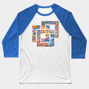 Abstract Psychedelic Hippie Art Baseball T-Shirt